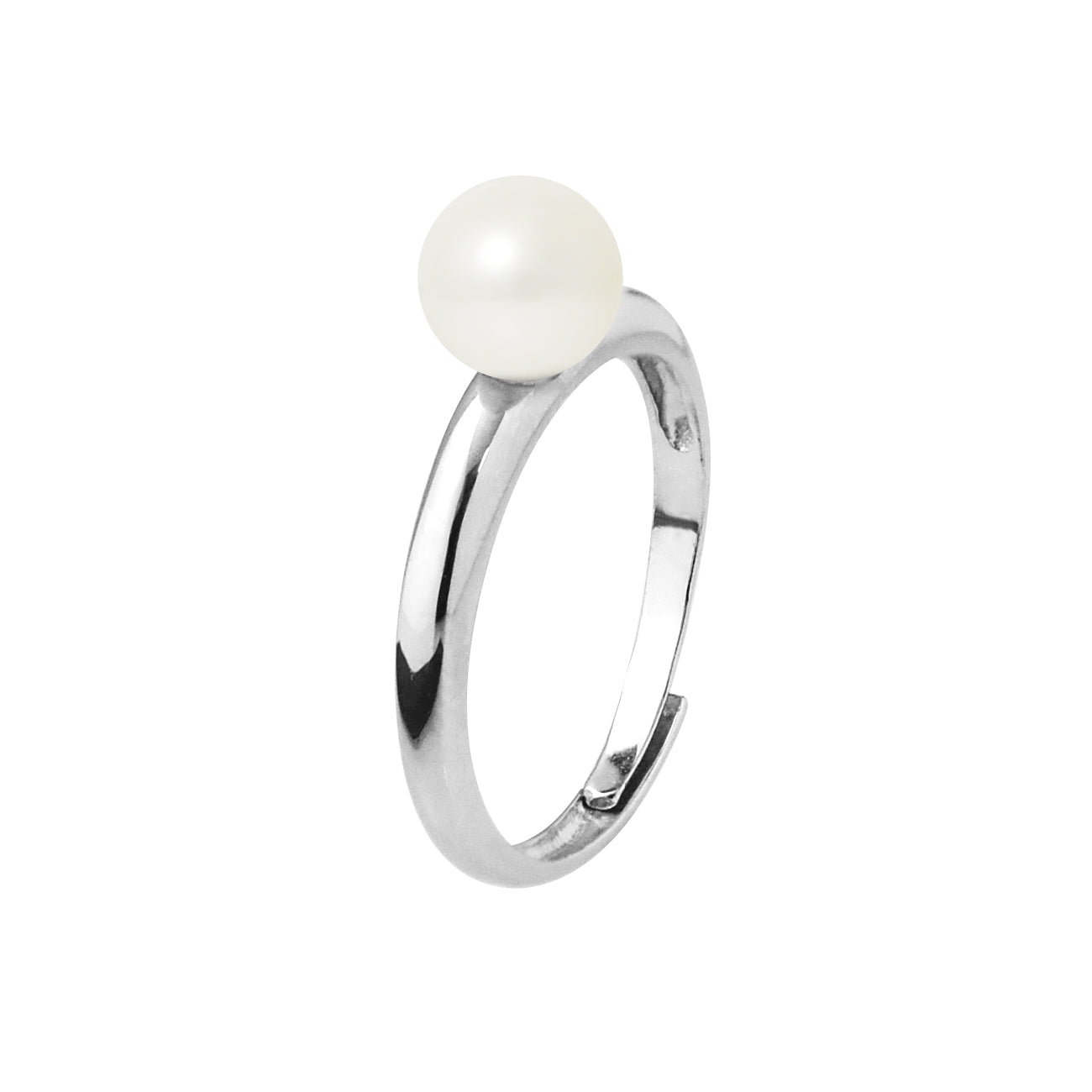 PERLINEA- BagueJonc- Perle de Culture d'Eau Douce - Diamètre 6-7 mm Blanc- Bijou Femme- Argent 925 Millièmes