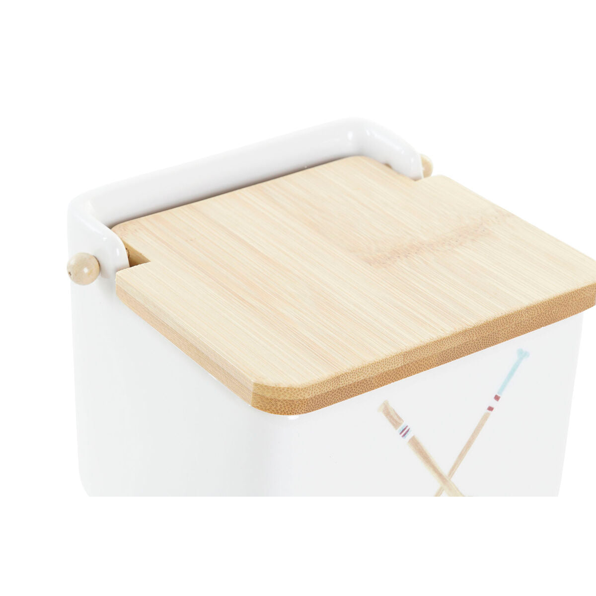 Salière avec couvercle DKD Home Decor Marin Multicouleur Bambou Dolomite 12,5 x 12,5 x 11,5 cm