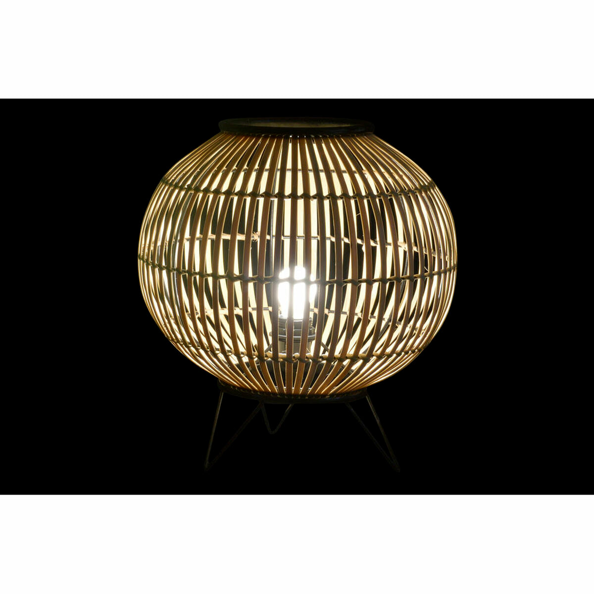 Lampe de bureau DKD Home Decor Noir Métal Marron Bambou (36 x 36 x 37 cm)