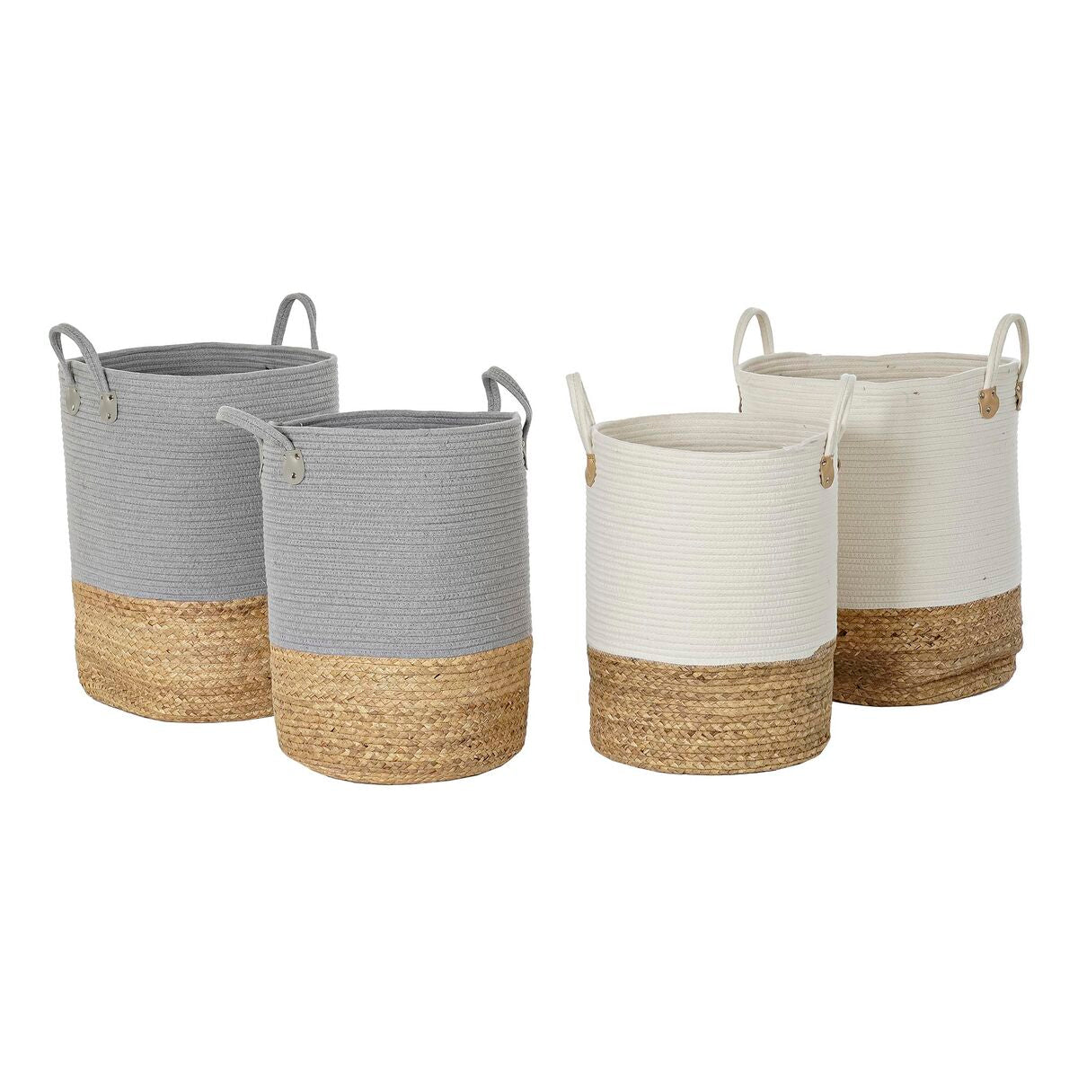Set de basket DKD Home Decor 40 x 40 x 52 cm Fibre naturelle Boho (2 Unités)