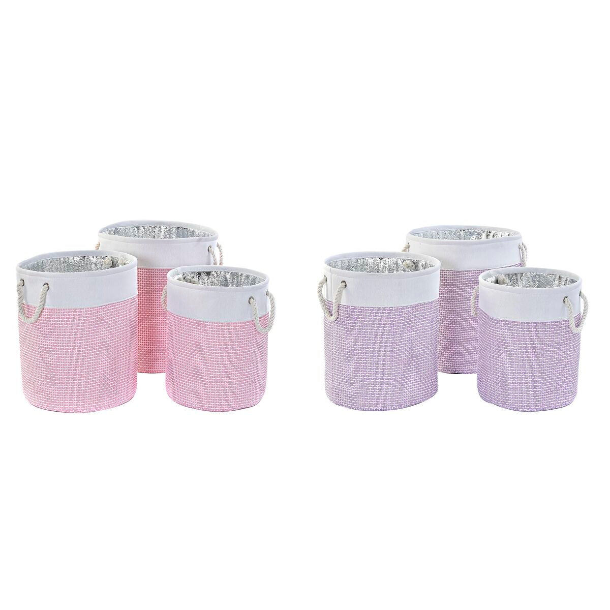 Set de basket DKD Home Decor Polyester 40 x 40 x 49 cm (2 Unités)