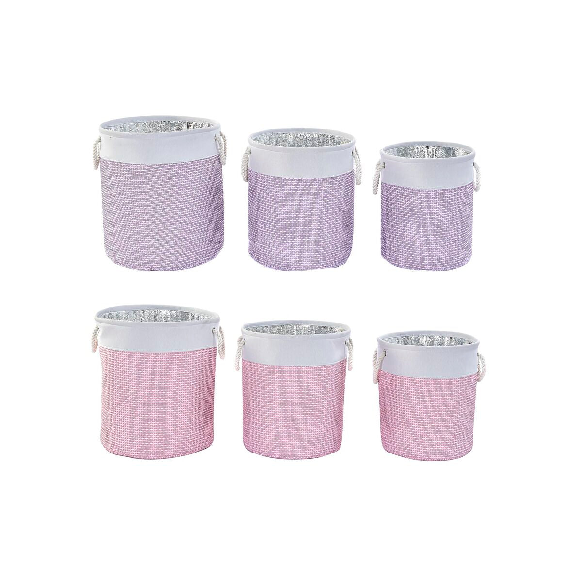 Set de basket DKD Home Decor Polyester 40 x 40 x 49 cm (2 Unités)