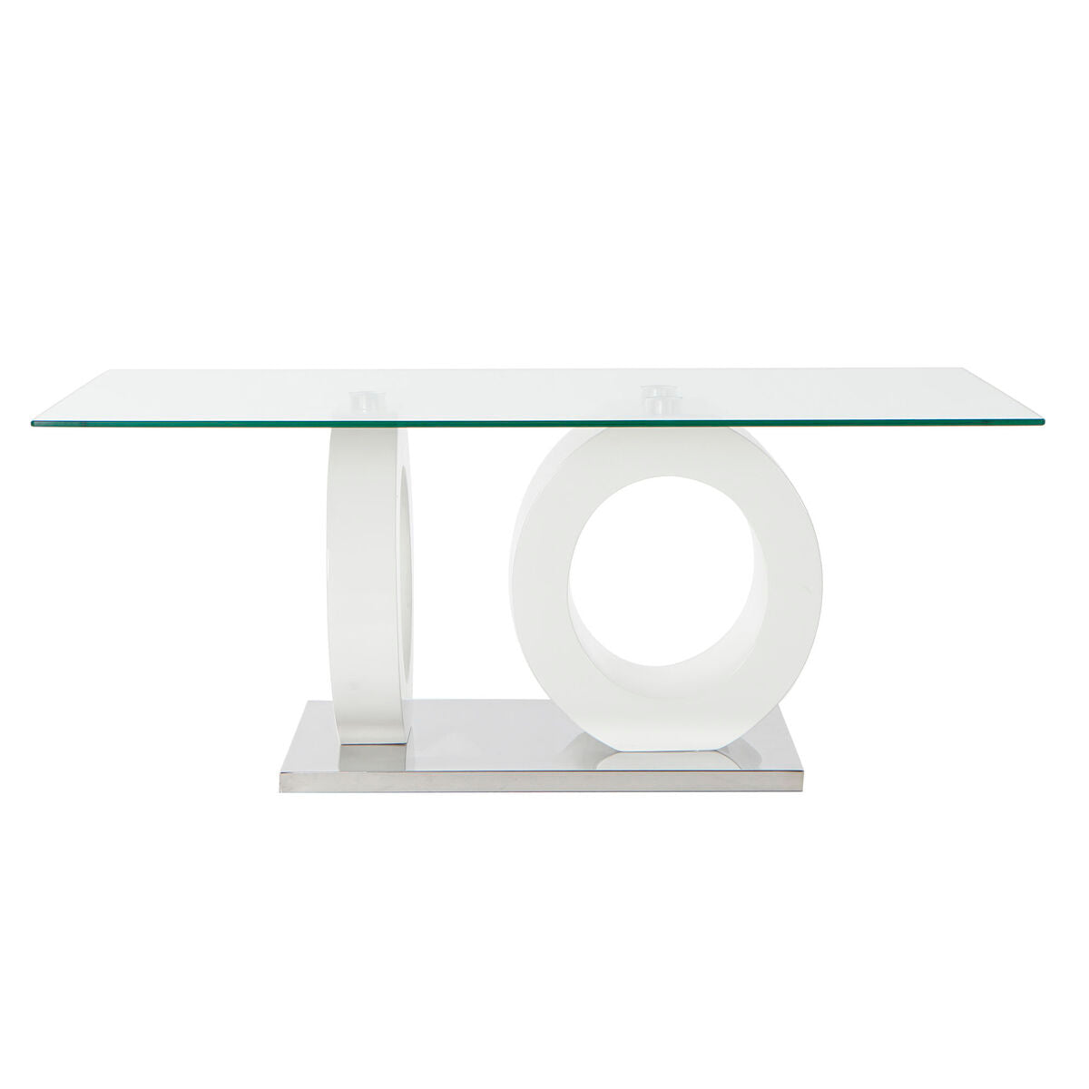 Table DKD Home Decor Verre Transparent Blanc Bois MDF (110 x 60 x 45 cm)