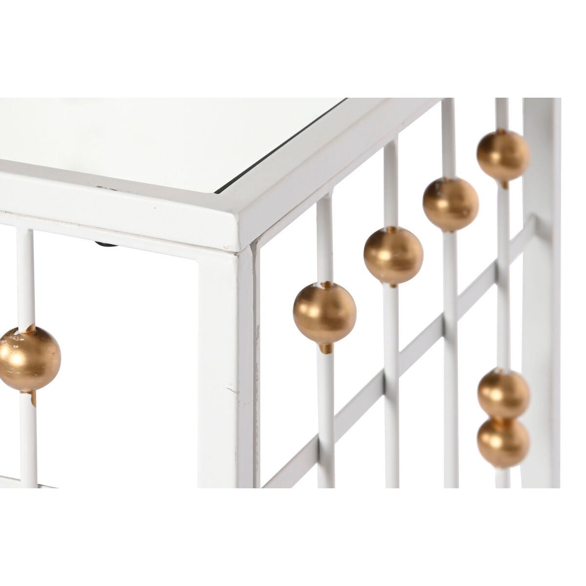Meuble d'Appoint Home ESPRIT Blanc Doré Miroir 120 x 40 x 80 cm