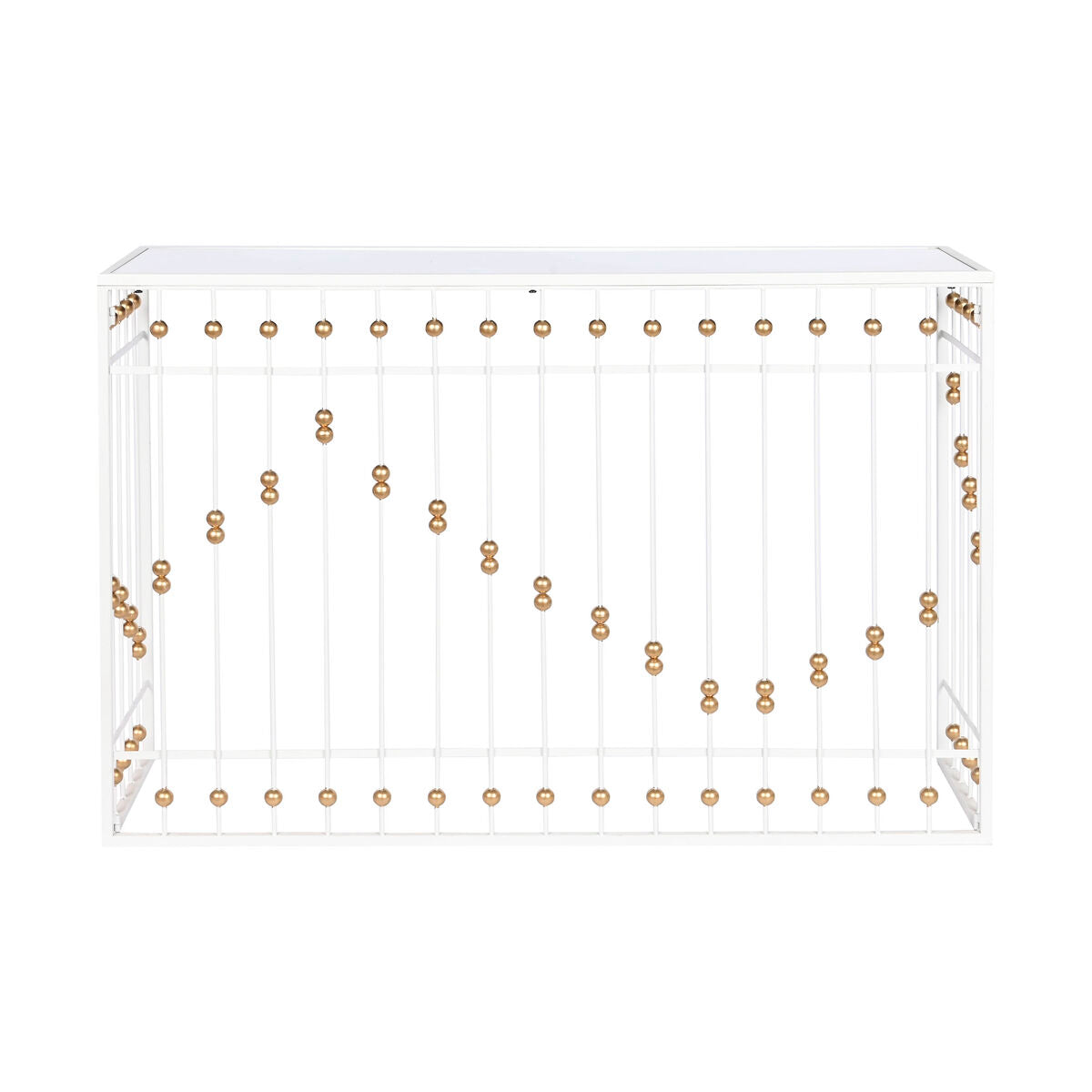 Meuble d'Appoint Home ESPRIT Blanc Doré Miroir 120 x 40 x 80 cm
