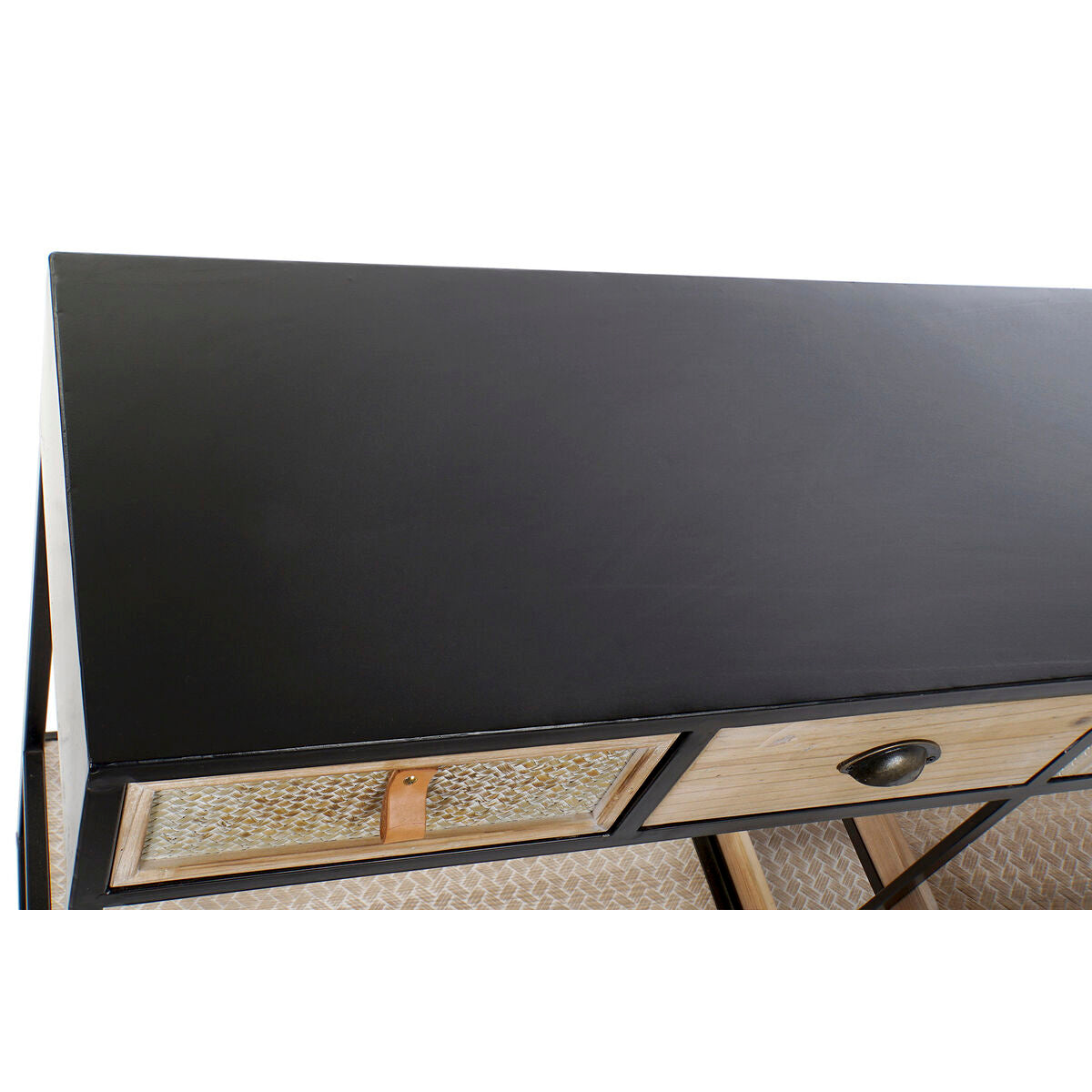Console Home ESPRIT Marron Noir Bois Métal 120 x 38 x 80 cm