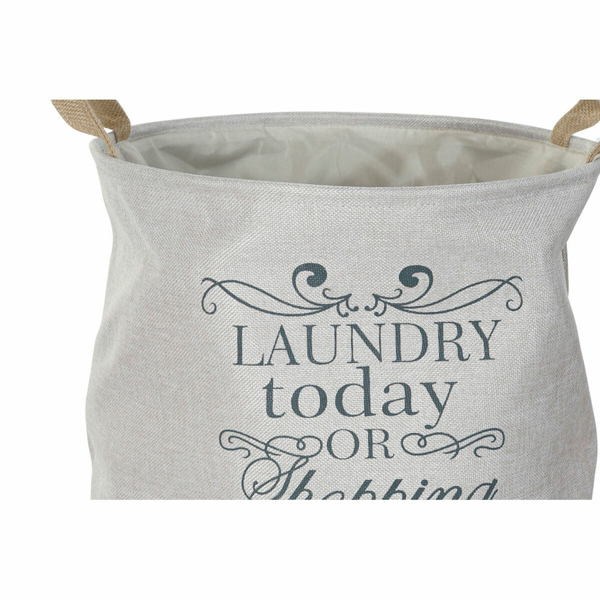 Panier DKD Home Decor Beige Gris Marron Clair 39 x 39 x 41 cm Polyester (3 Unités) (3 Pièces)