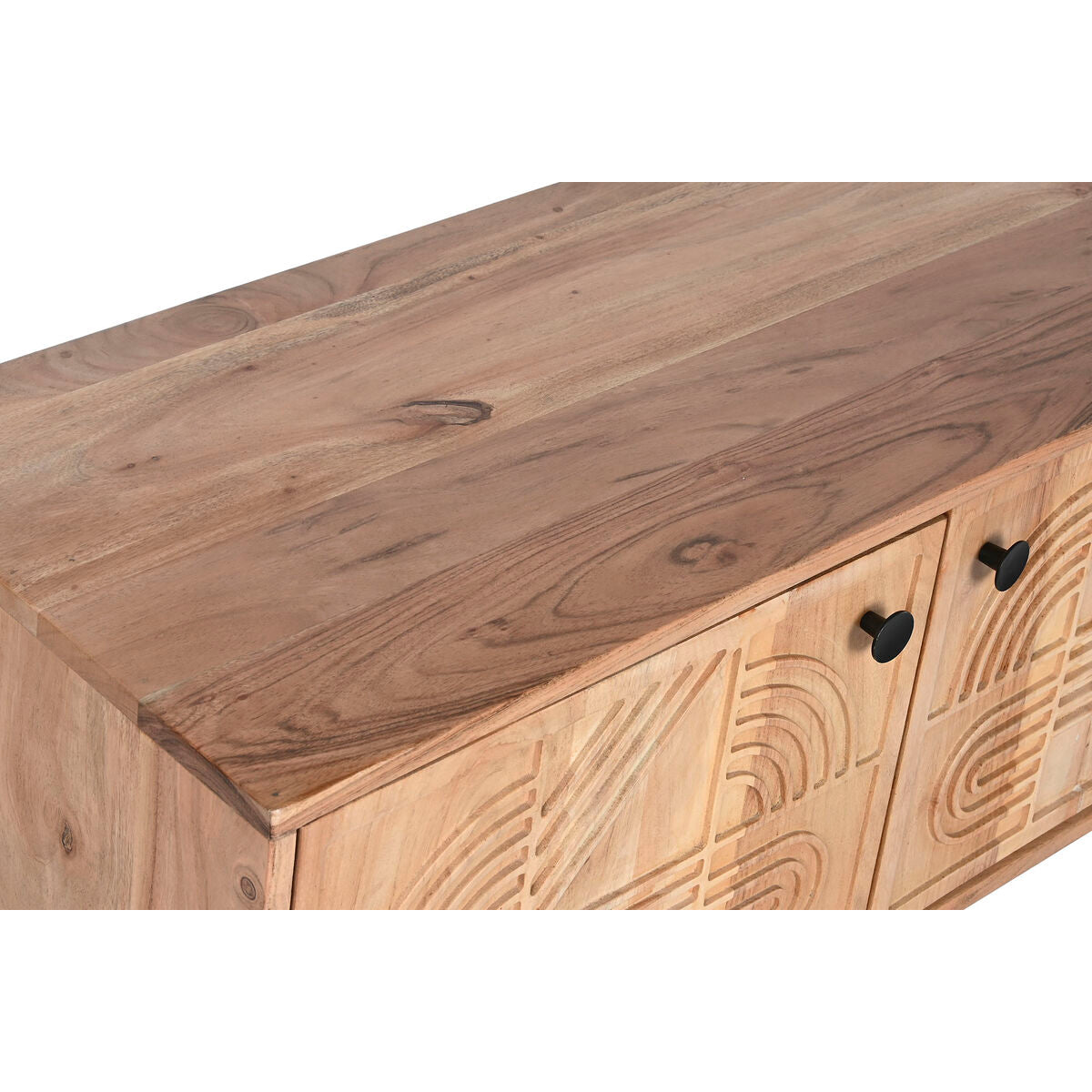Meubles de télévision Home ESPRIT Marron Noir Métal Acacia 145 x 40 x 52 cm