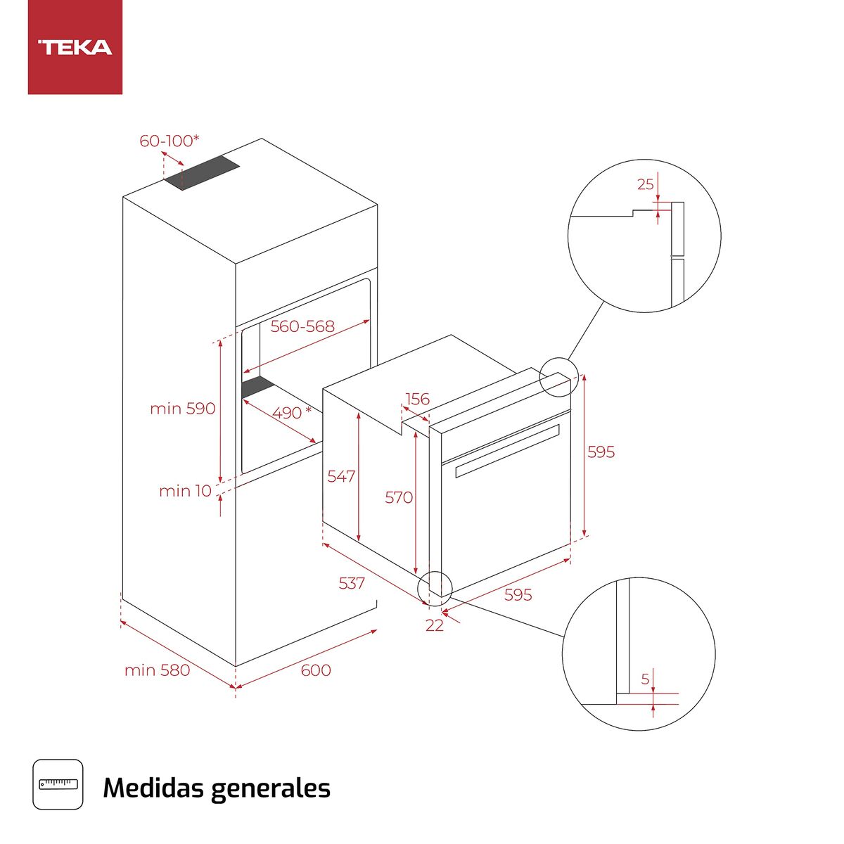 Four multifonction Teka HCB6526 1400 W 70 L 71 L