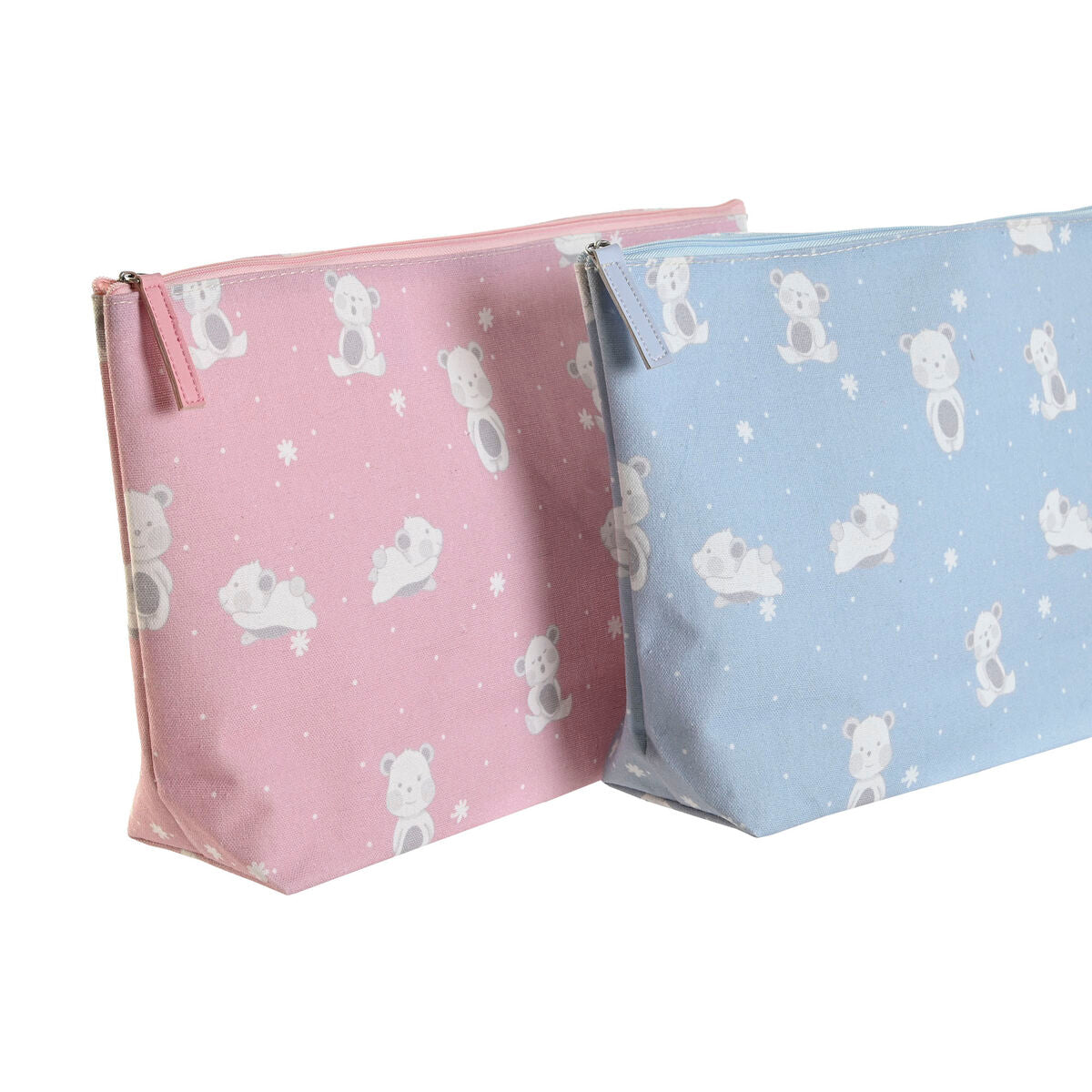 Nécessaire de Voyage DKD Home Decor Bleu Rose polialgodon osos 33 x 8 x 21 cm (2 Unités)