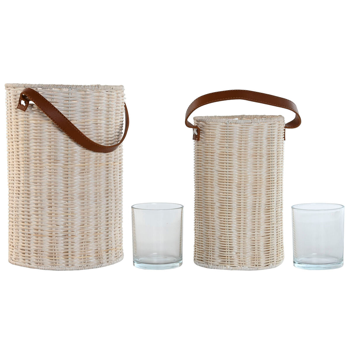 Bougeoir Home ESPRIT Verre 20 x 20 x 30 cm (2 Unités)