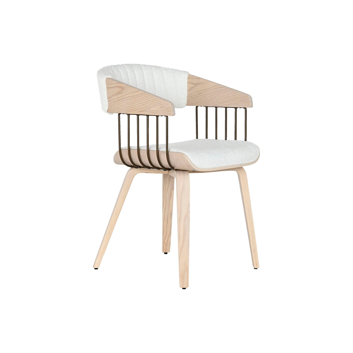 Chaise de Salle à Manger Home ESPRIT Blanc Polyester Bois 51 x 55 x 76,5 cm