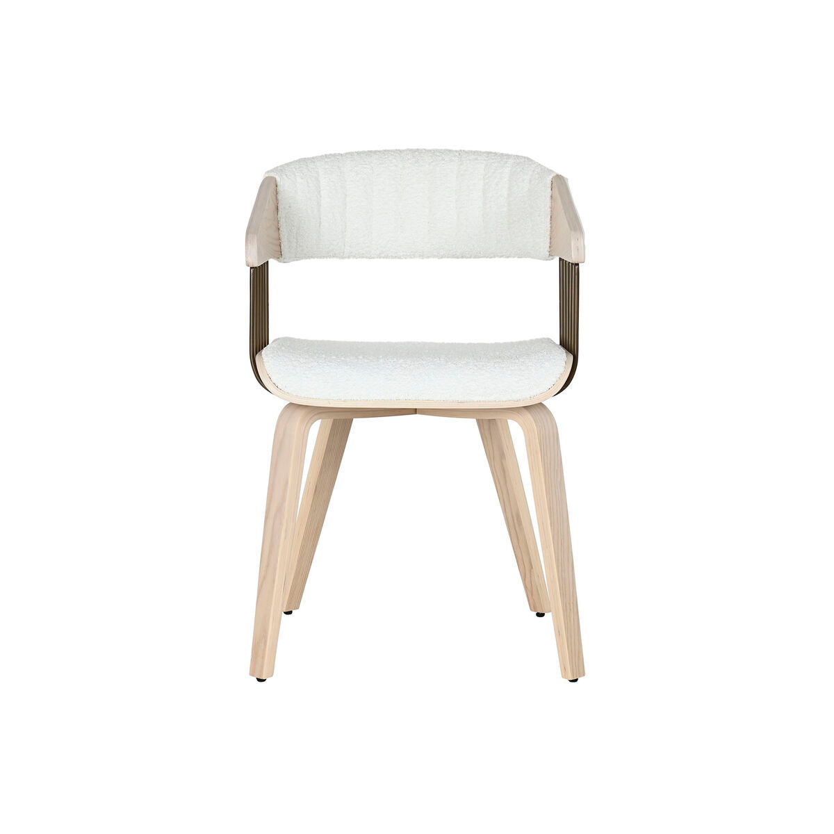 Chaise de Salle à Manger Home ESPRIT Blanc Polyester Bois 51 x 55 x 76,5 cm
