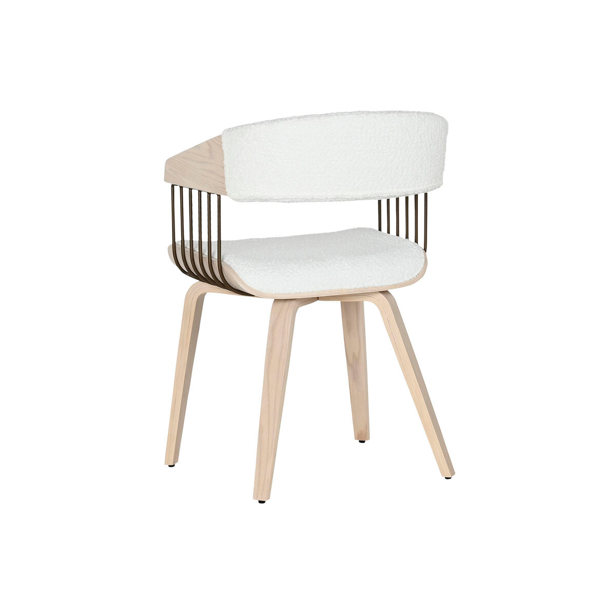 Chaise de Salle à Manger Home ESPRIT Blanc Polyester Bois 51 x 55 x 76,5 cm