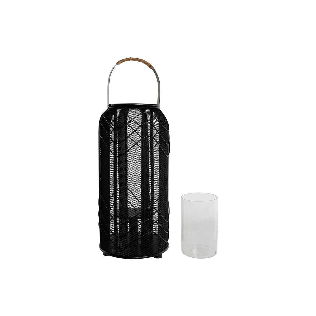 Bougeoir Home ESPRIT Noir Métal 21,5 x 21,5 x 43,5 cm