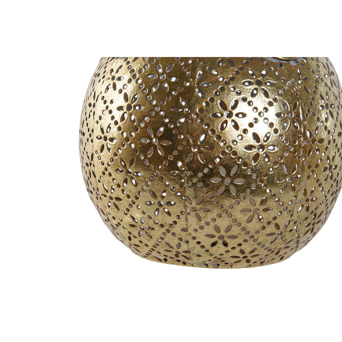 Bougeoir Home ESPRIT Doré Métal Verre 13,5 x 13,5 x 11,5 cm