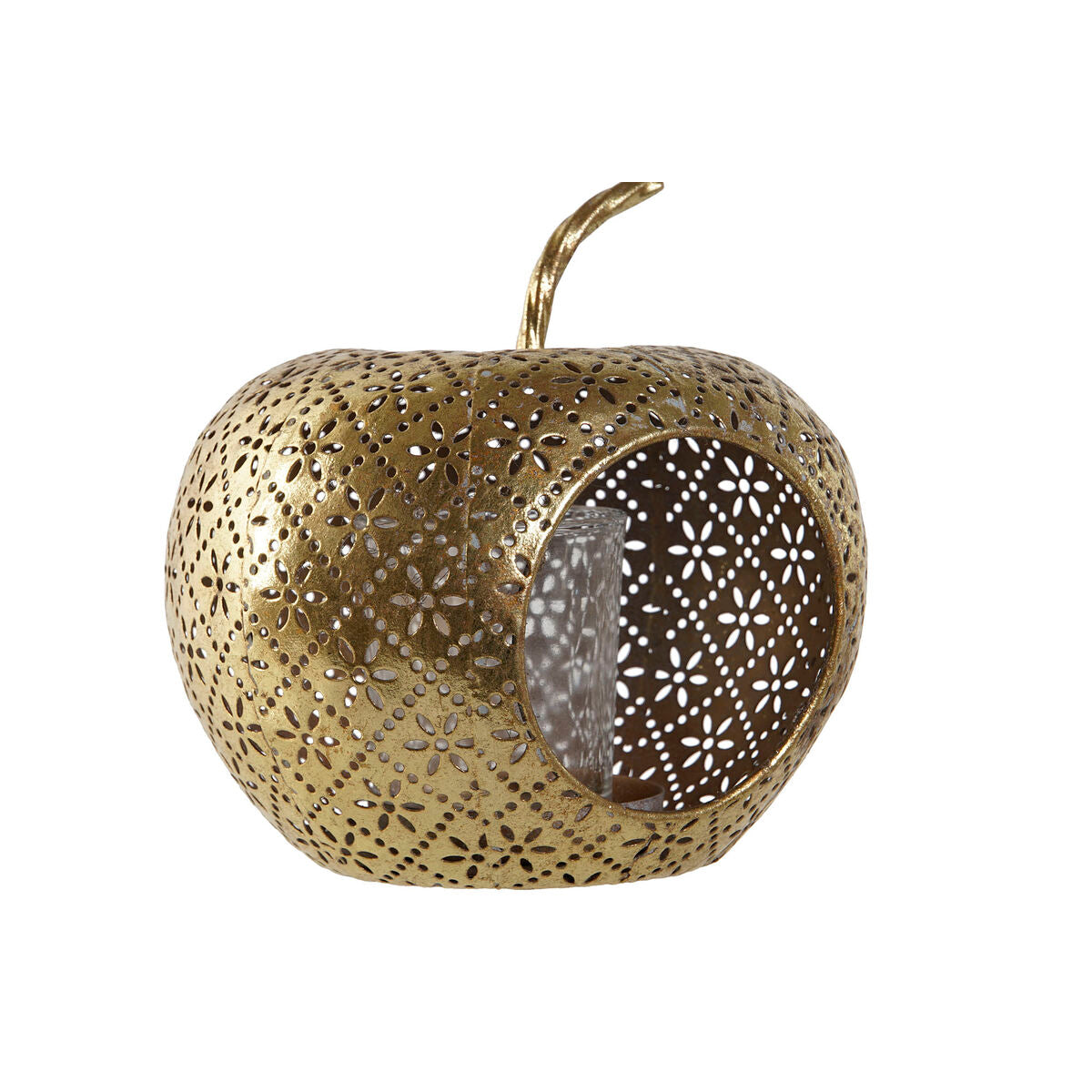 Bougeoir Home ESPRIT Doré Métal Verre 14 x 14 x 13 cm