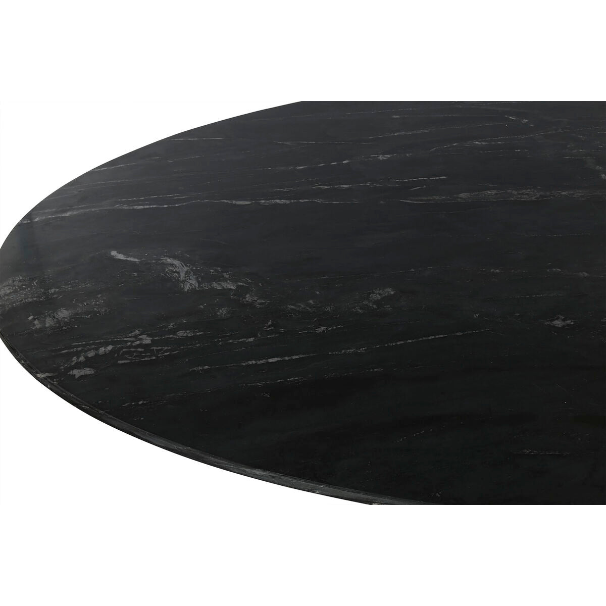 Table de Salle à Manger Home ESPRIT Noir Naturel Marbre Bois d'acacia 115 x 115 x 76 cm