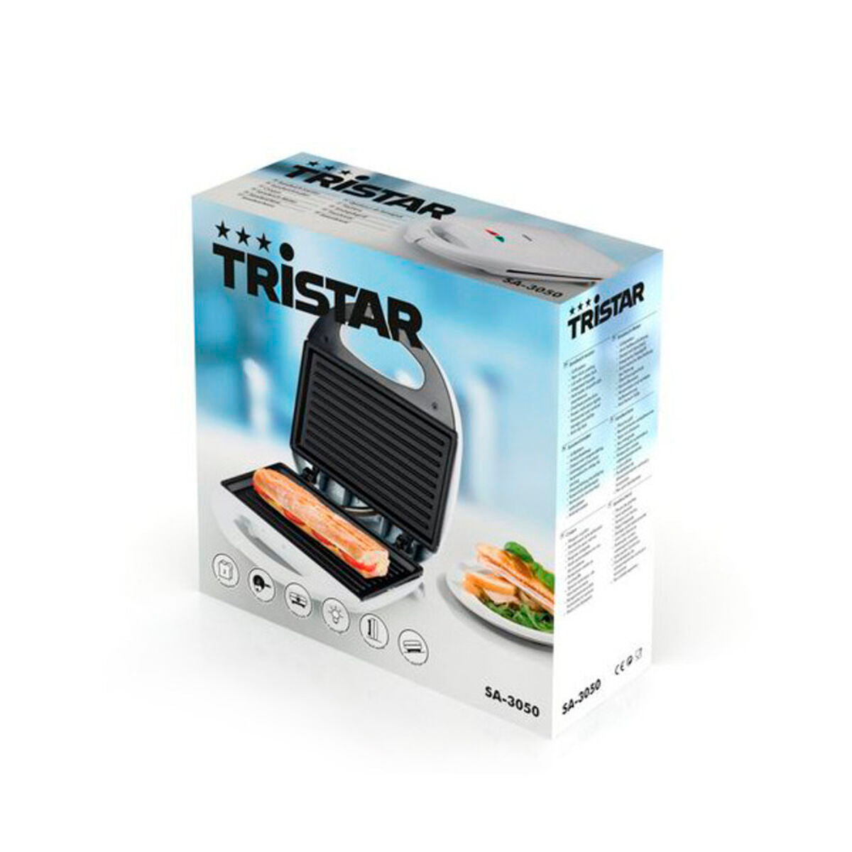 Machine à sandwich Tristar SA-3050 750W Blanc Noir 750 W
