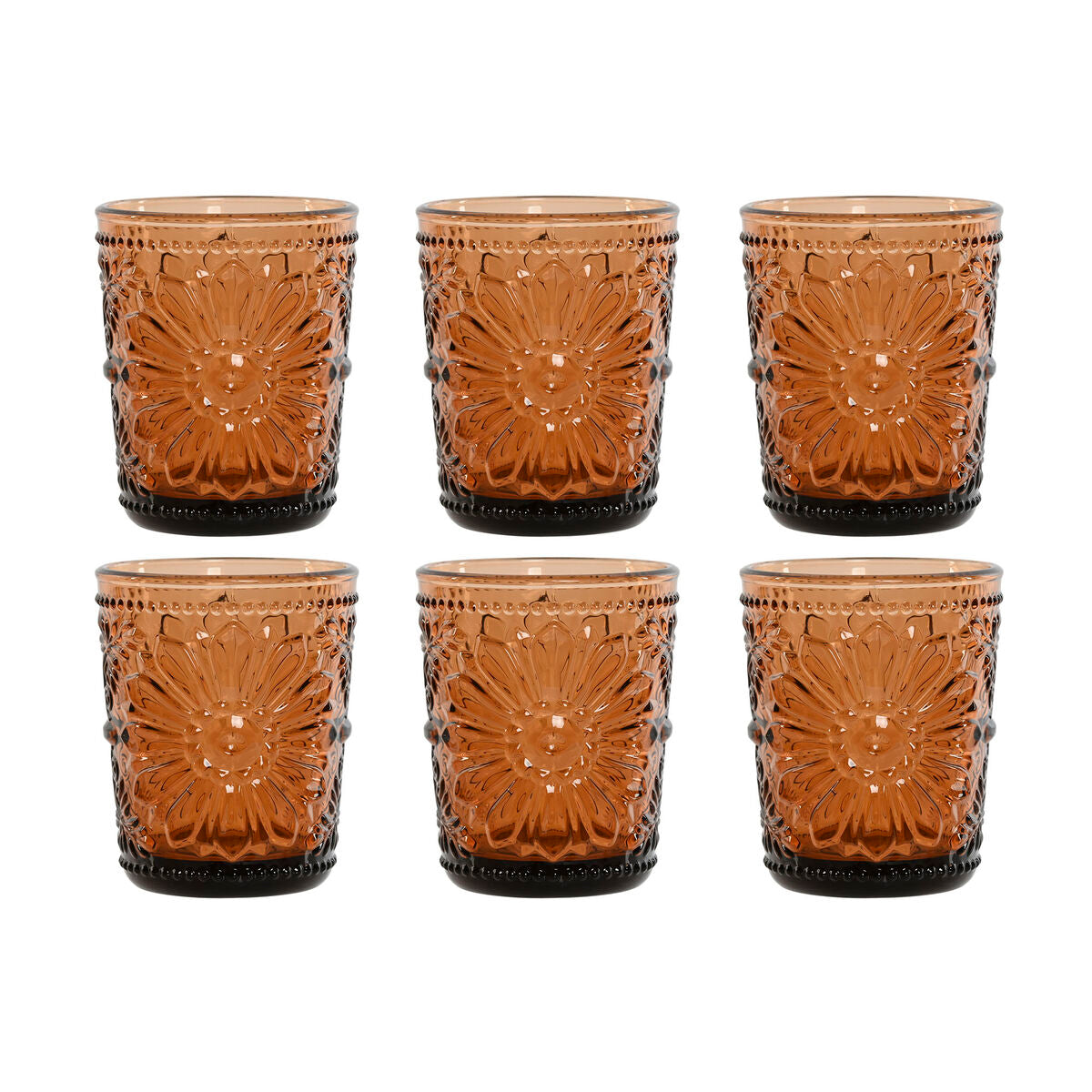 Set de Verres Home ESPRIT Ambre Verre (6 Unités)