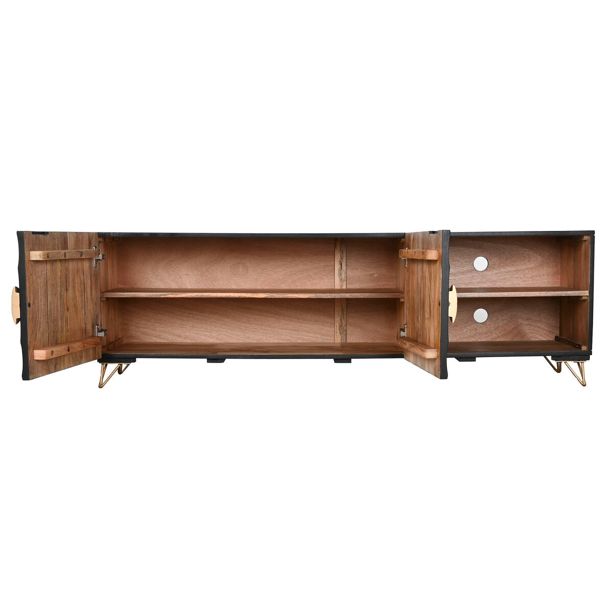 Meubles de télévision Home ESPRIT Noir Métal Bois de manguier 160 x 40 x 50 cm