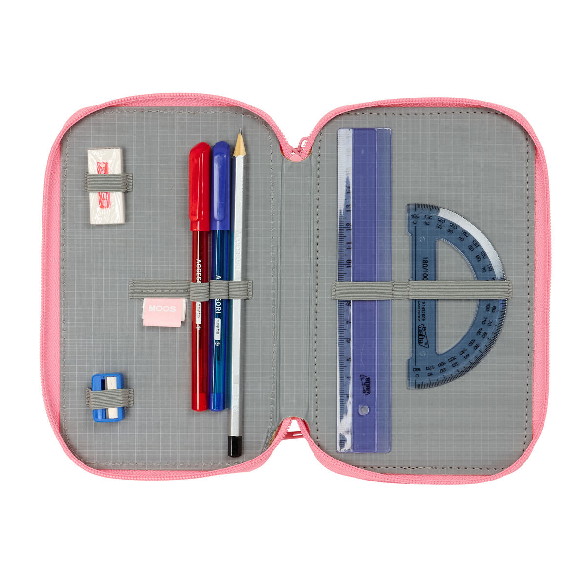 Trousse Scolaire avec Accessoires Moos Passion Multicouleur 12,5 x 19,5 x 5,5 cm 37 Pièces