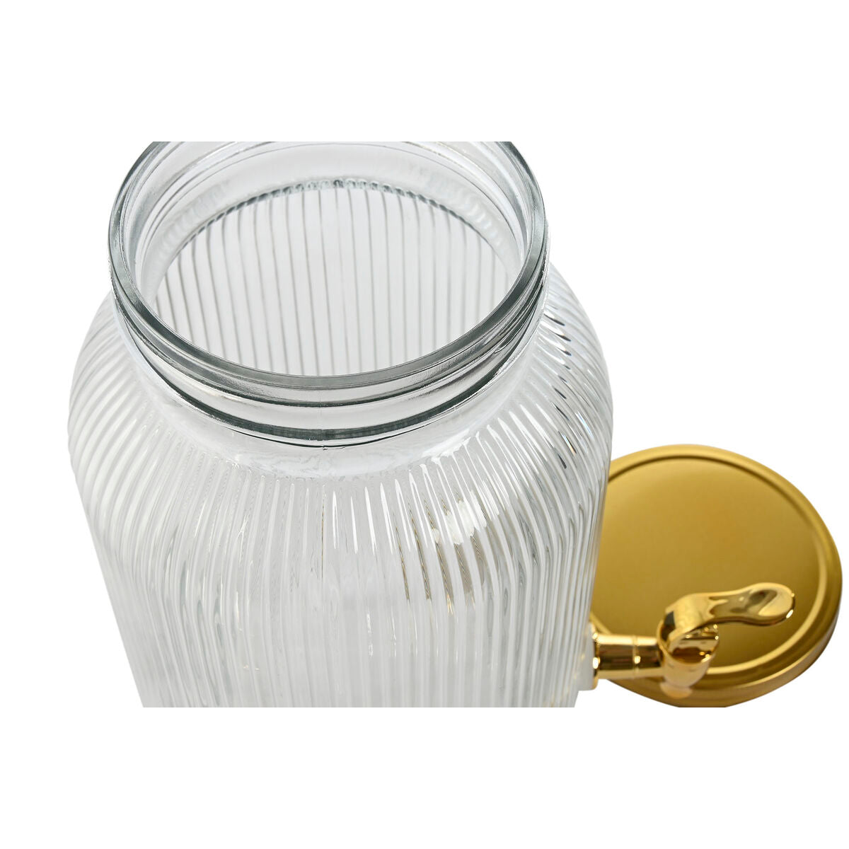 Distributeur d'eau Home ESPRIT Doré Métal Verre 5,5 L 18 x 23,5 x 30 cm