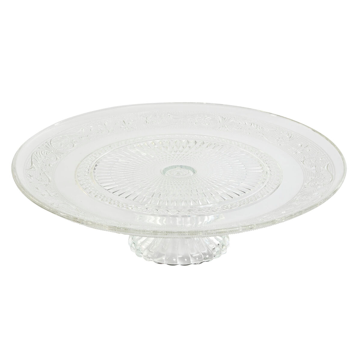 Assiette plate Home ESPRIT Transparent Verre 33 x 33 x 9,4 cm