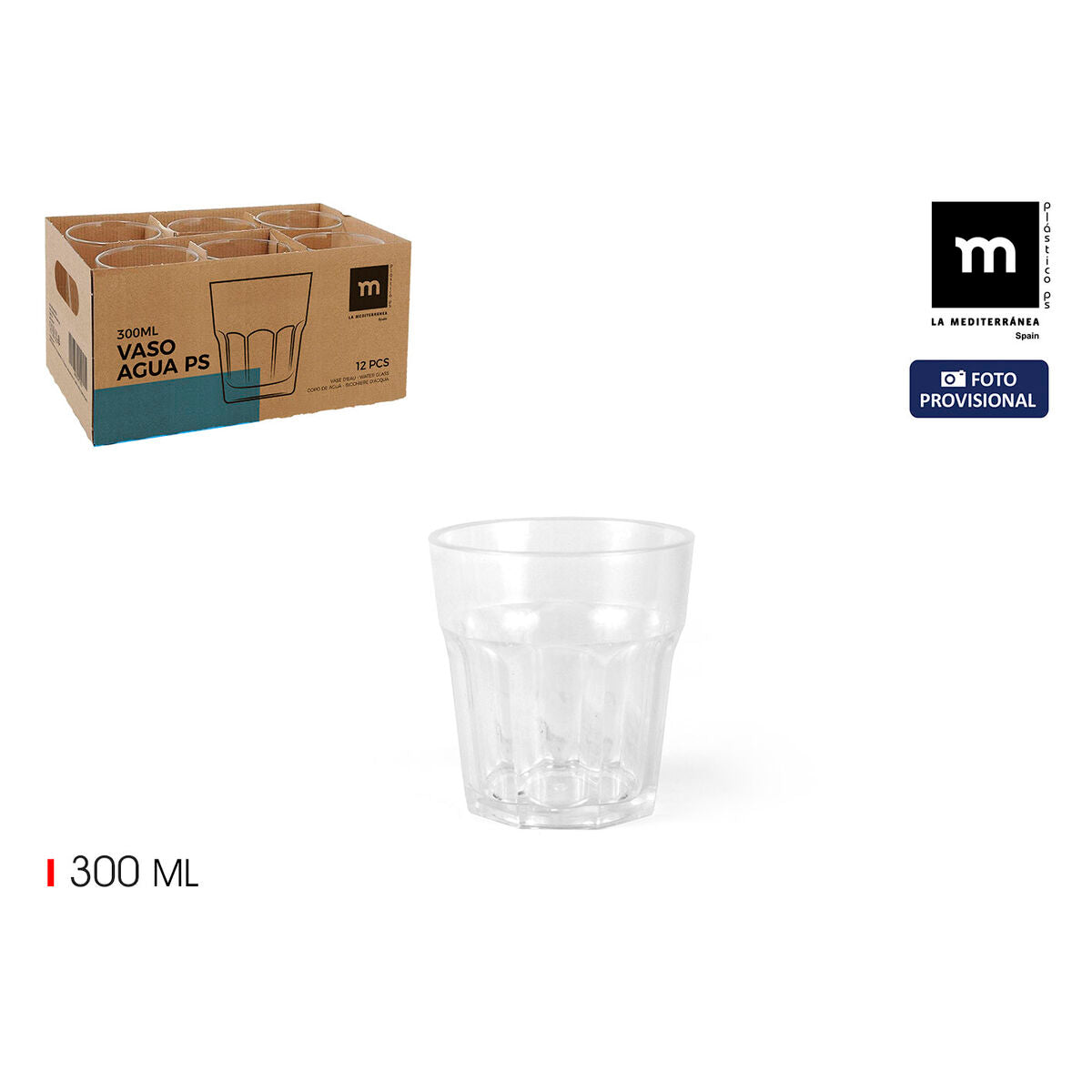 Verre d'eau La Mediterránea 0,3 L (24 Unités)