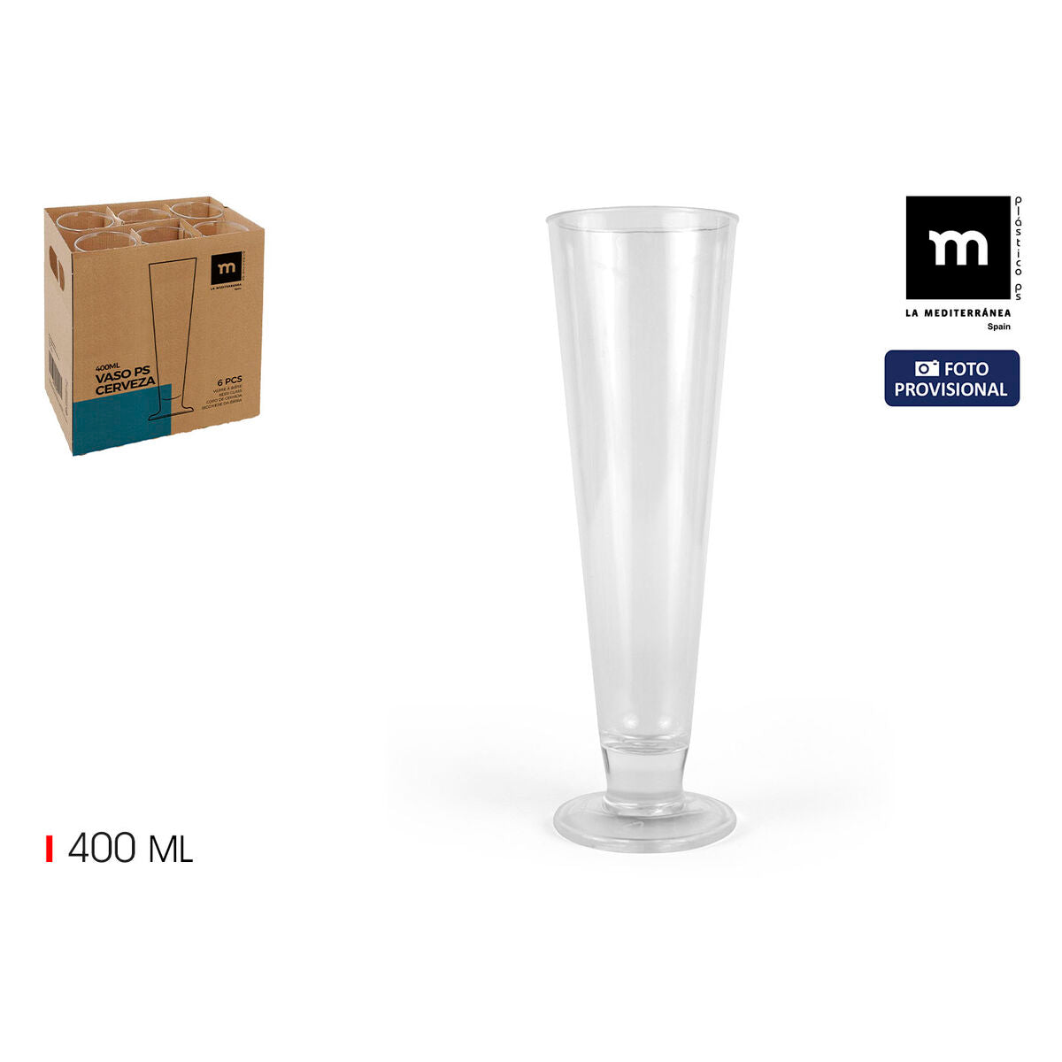Verre à bière La Mediterránea 0,4 l (24 Unités)