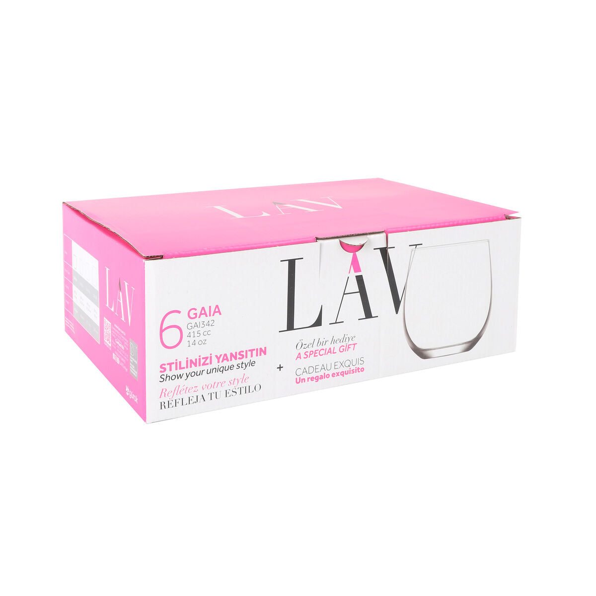 Set de Verres LAV Gaia 415 ml 6 Pièces (8 Unités)
