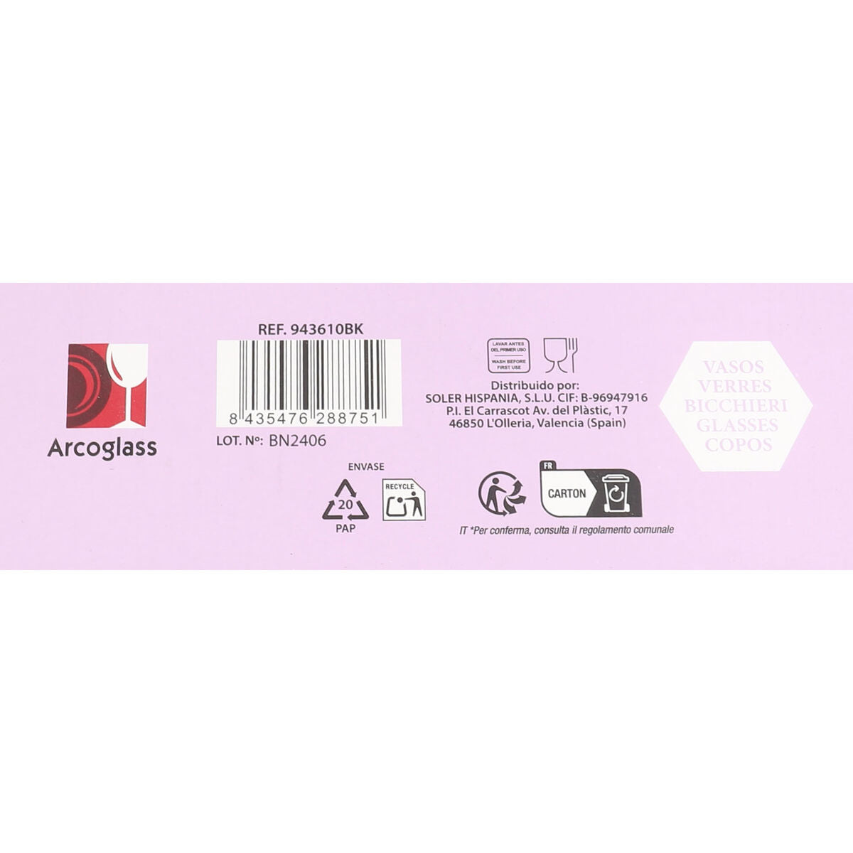 Set de Verres La Mediterránea Silex plain 4 Pièces (6 Unités)