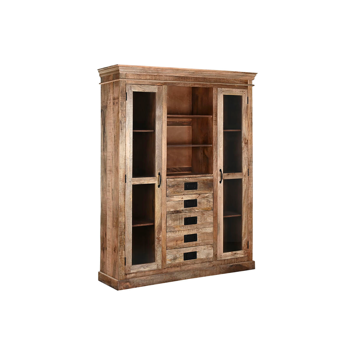 Présentoir Home ESPRIT Marron Verre Bois de manguier 165 x 45 x 210 cm
