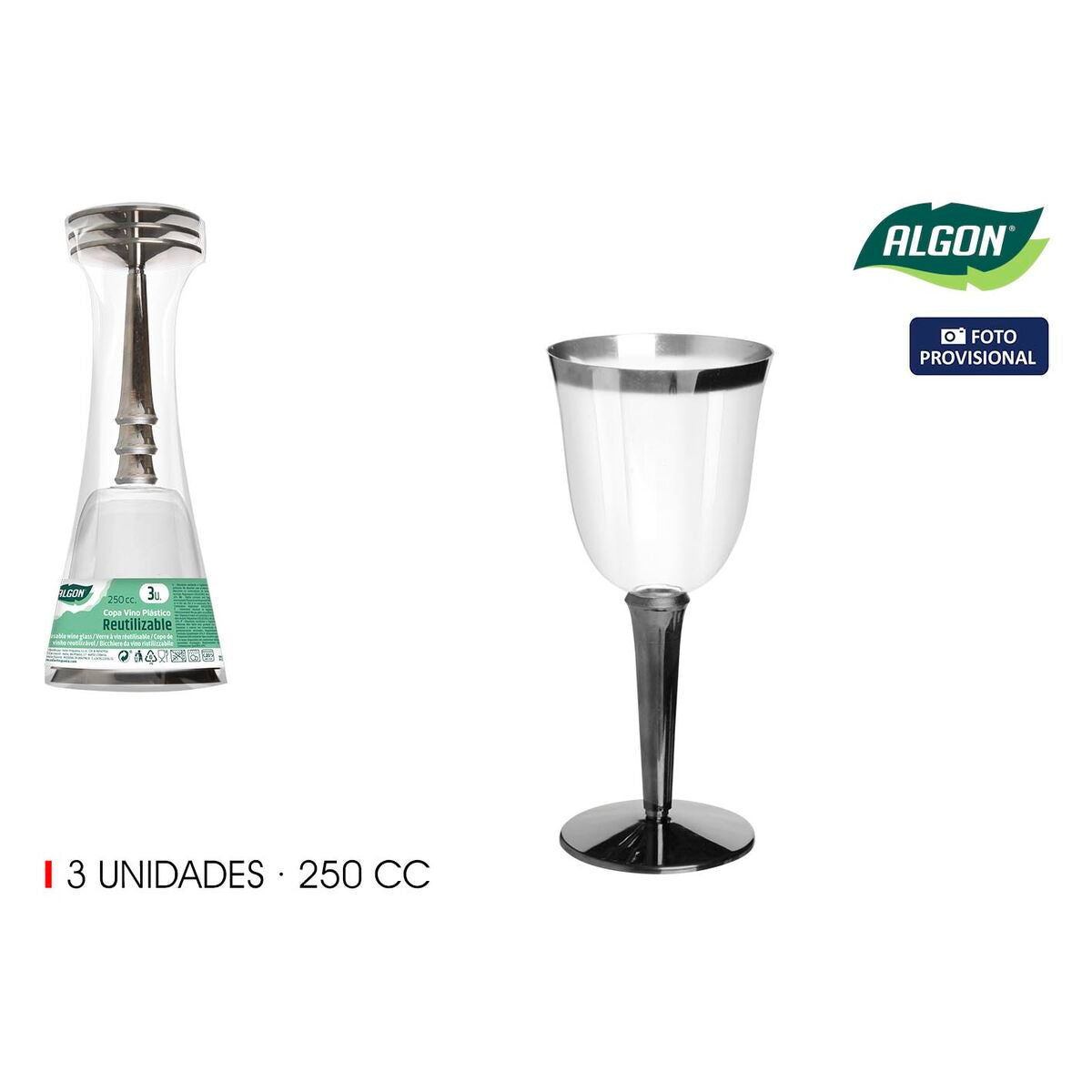 verre de vin Algon 3 Pièces (12 Unités)