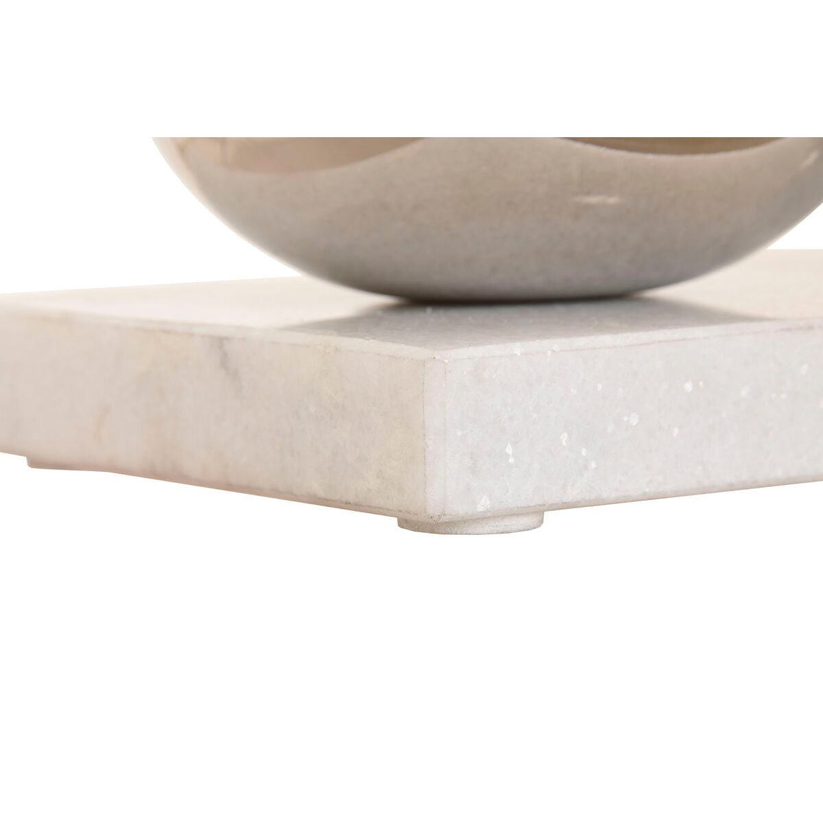 Bougeoir Home ESPRIT Blanc Argenté Verre Marbre 40 x 13 x 22 cm