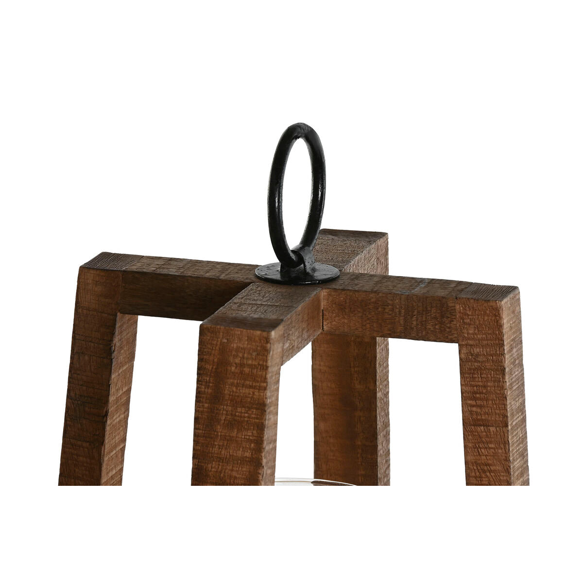 Bougeoir Home ESPRIT Naturel Verre Bois de manguier 25 x 25 x 35 cm