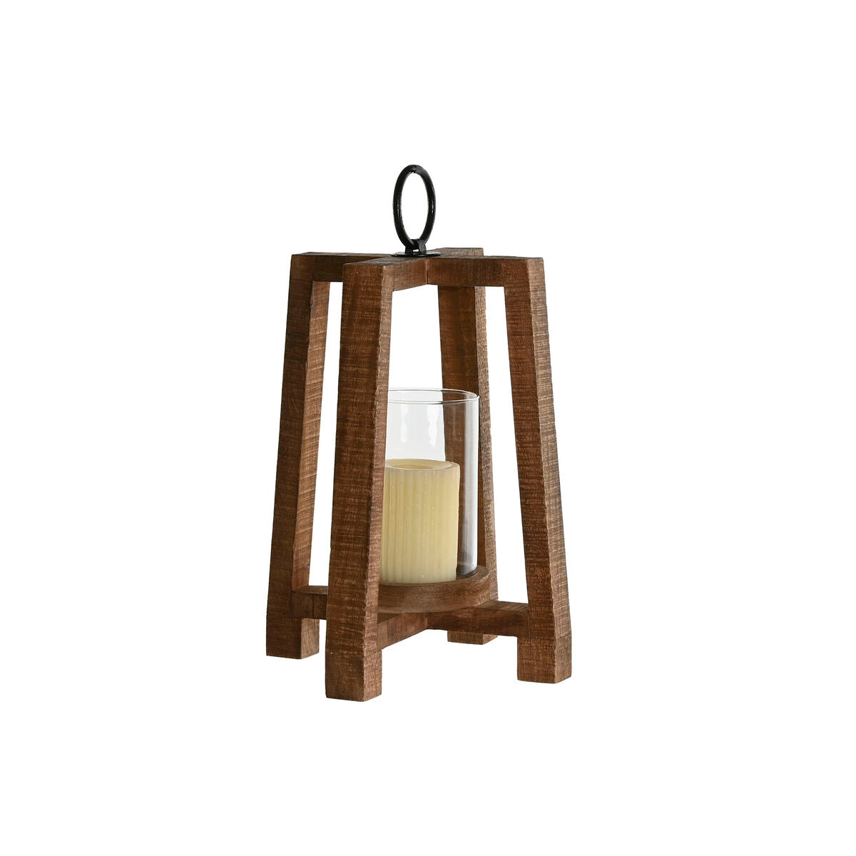 Bougeoir Home ESPRIT Naturel Verre Bois de manguier 25 x 25 x 35 cm