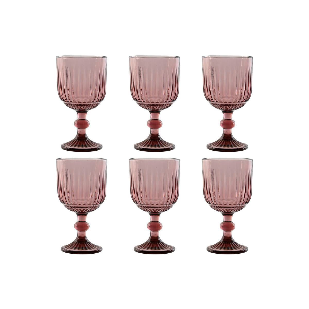 Set de Verres Home ESPRIT Rose Verre 380 ml (6 Unités)