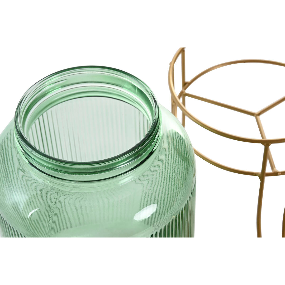 Distributeur d'eau Home ESPRIT Vert Doré Métal Verre 4 L 16 x 16 x 24,6 cm