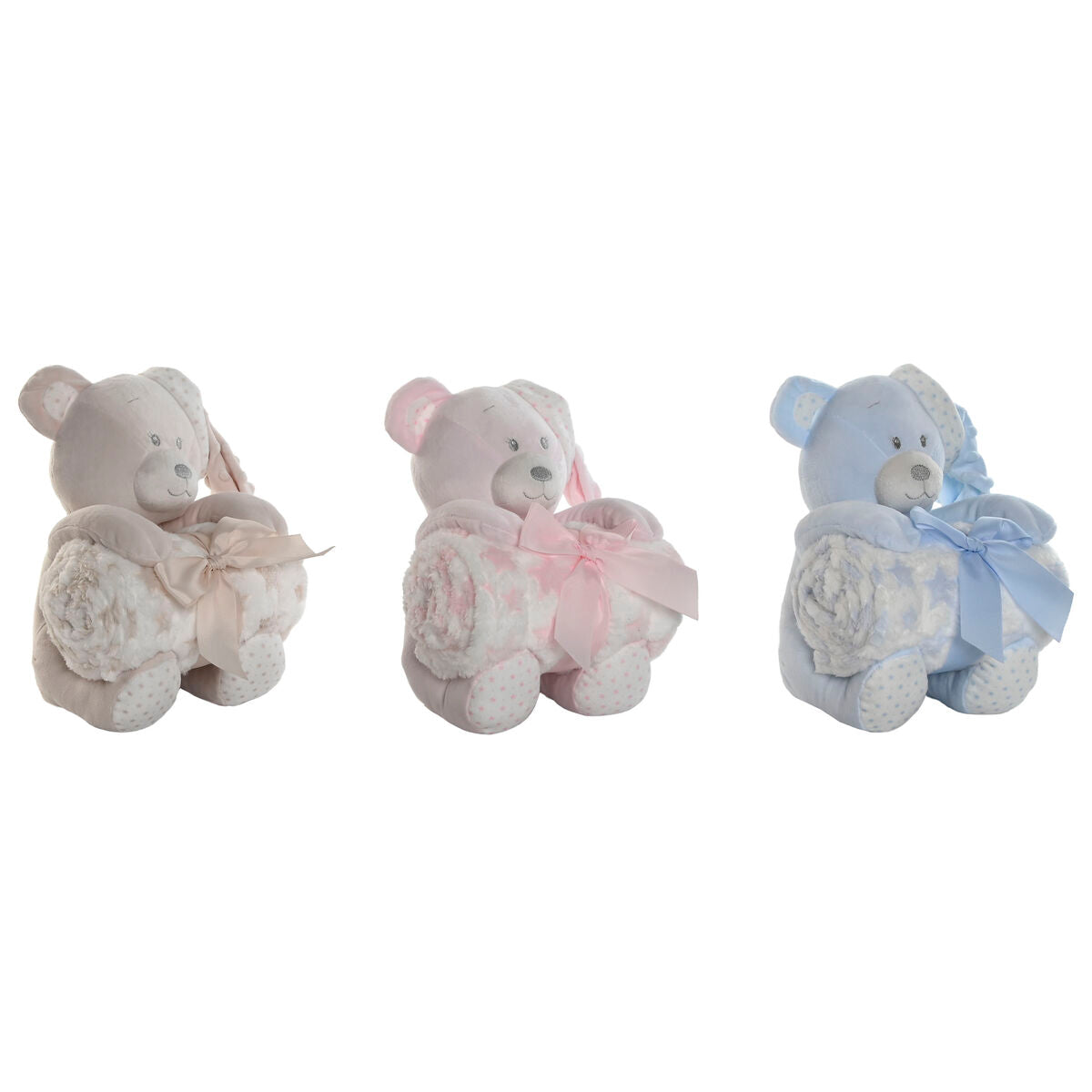 Coffret Bébé Home ESPRIT Bleu Beige Rose Polyester (3 Unités)