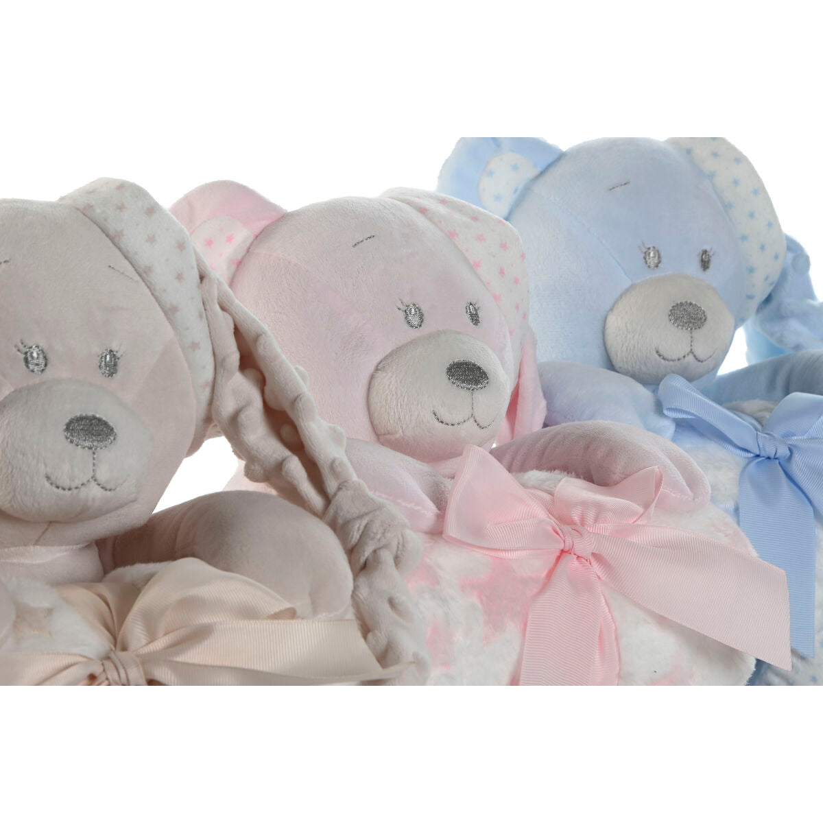 Coffret Bébé Home ESPRIT Bleu Beige Rose Polyester (3 Unités)