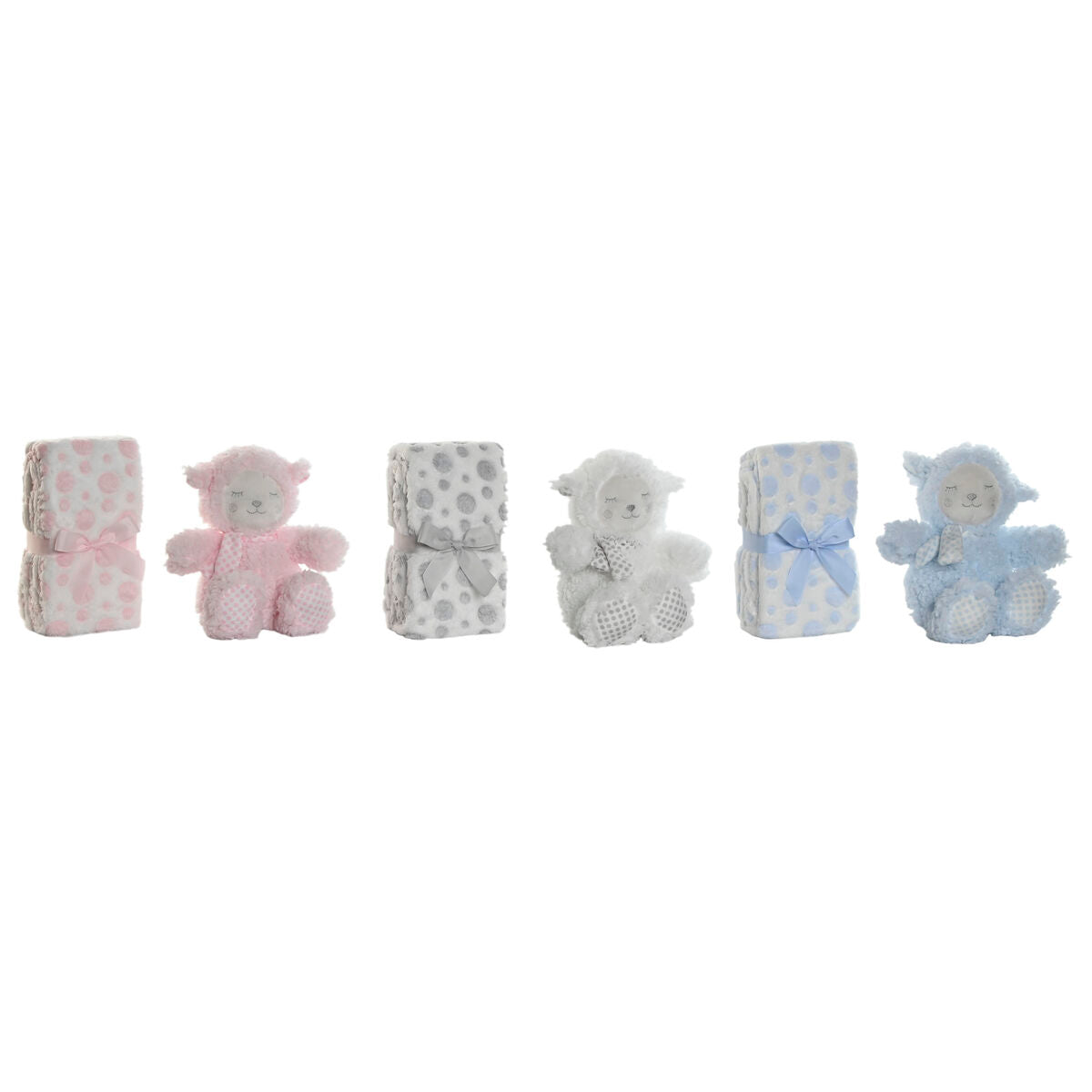 Coffret Bébé Home ESPRIT Bleu Beige Rose Polyester (3 Unités)