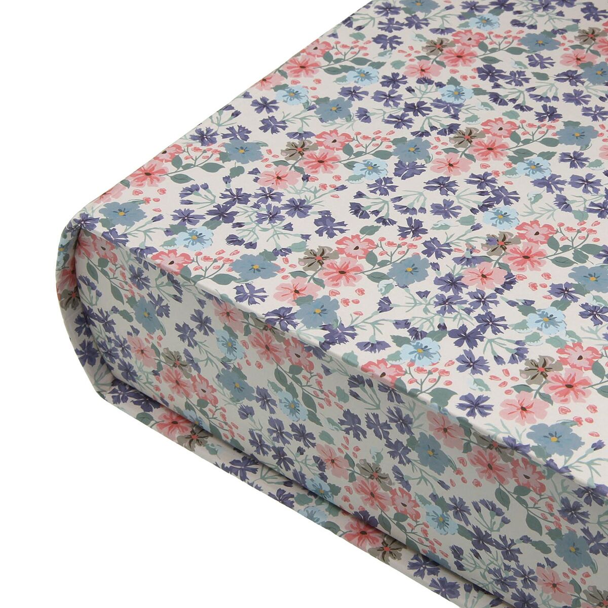 Boîte Décorative Versa Toile Bois MDF Fleurs Livre