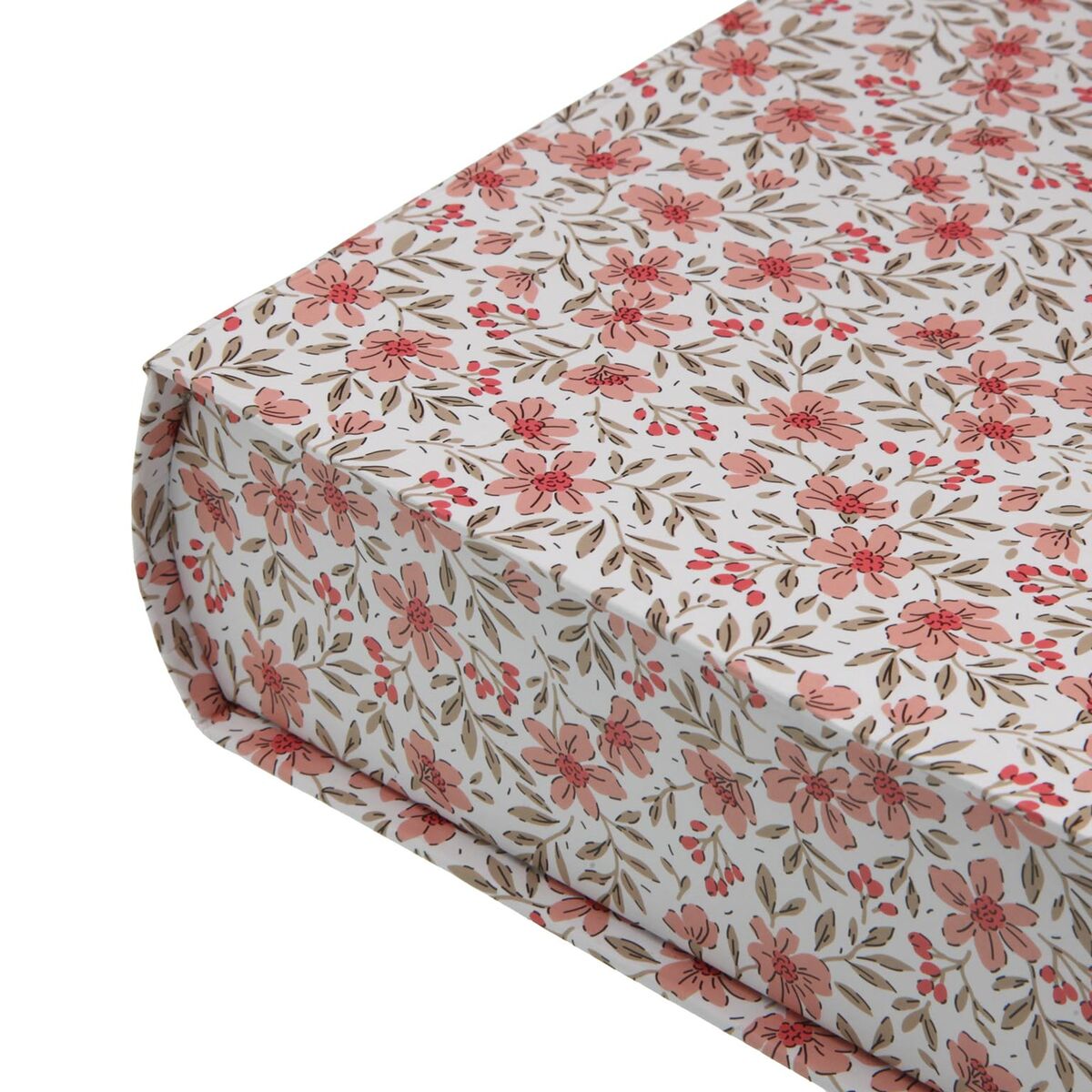 Boîte Décorative Versa Toile Bois MDF Livre Roses