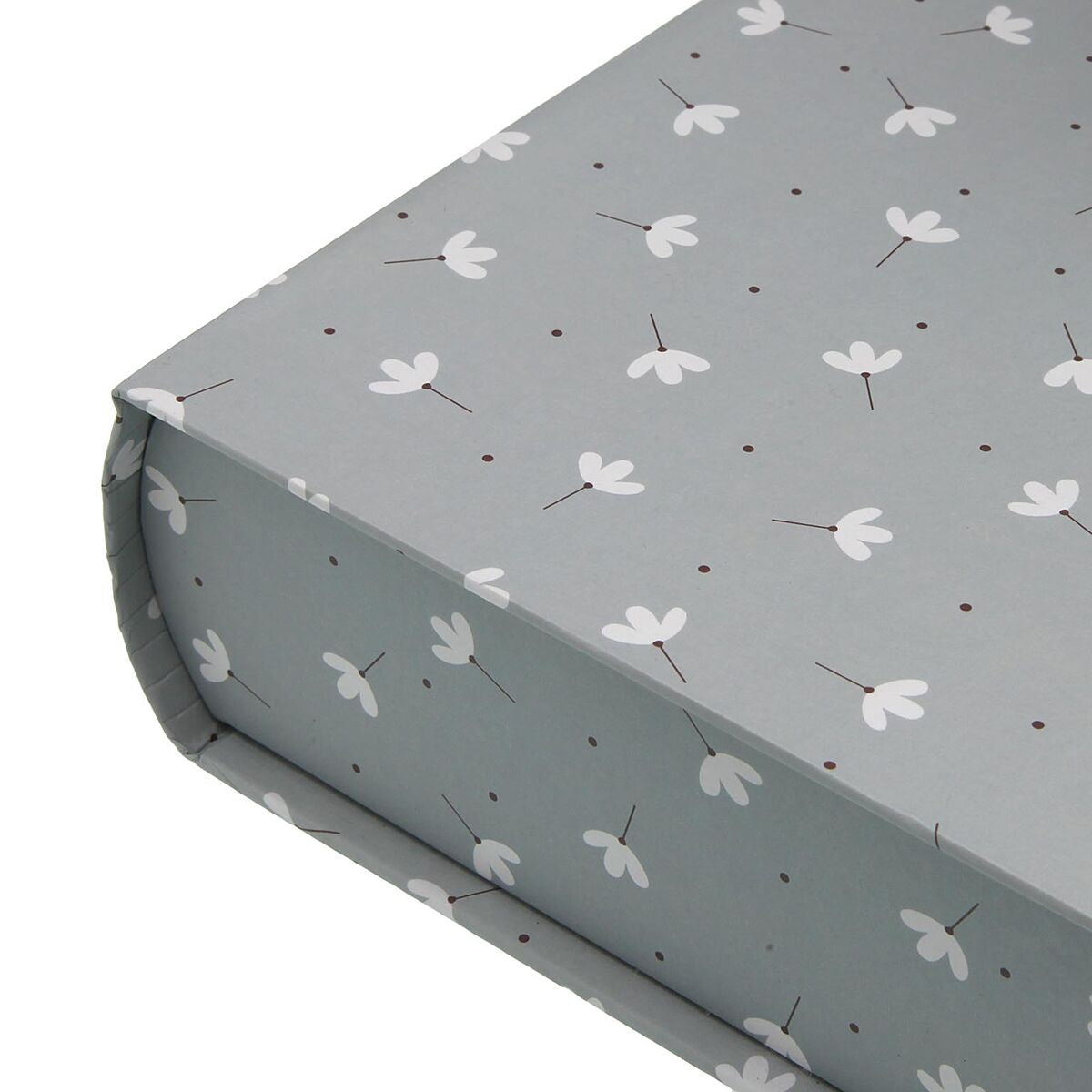 Boîte Décorative Versa Toile Bois MDF Fleurs Livre