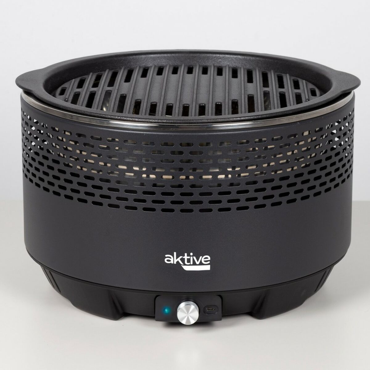 Barbecue Portable Aktive Ronde Sans fumée Noir Acier inoxydable Fer 34 x 21,5 x 34 cm
