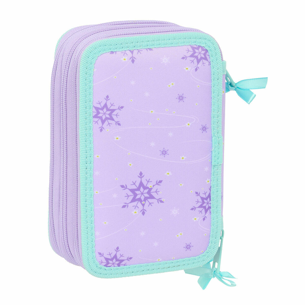 Pochette à crayons triple Frozen Spirit Lila 12,5 x 19,5 x 5,5 cm 37 Pièces