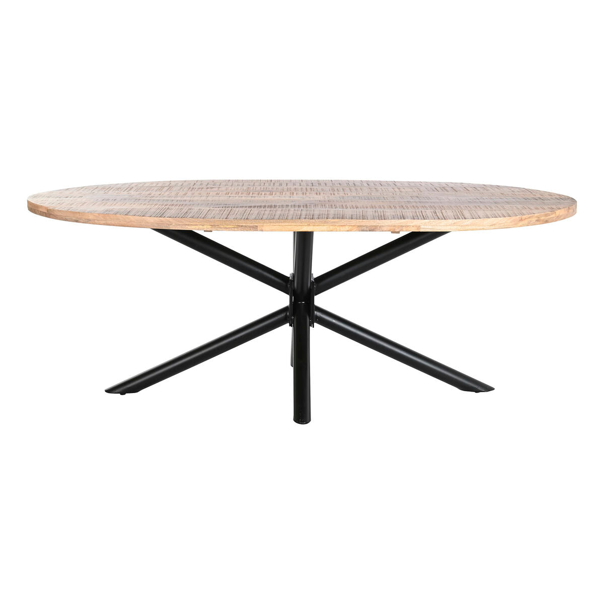 Table de Salle à Manger DKD Home Decor Naturel Noir Métal Bois de manguier 200 x 100 x 76 cm