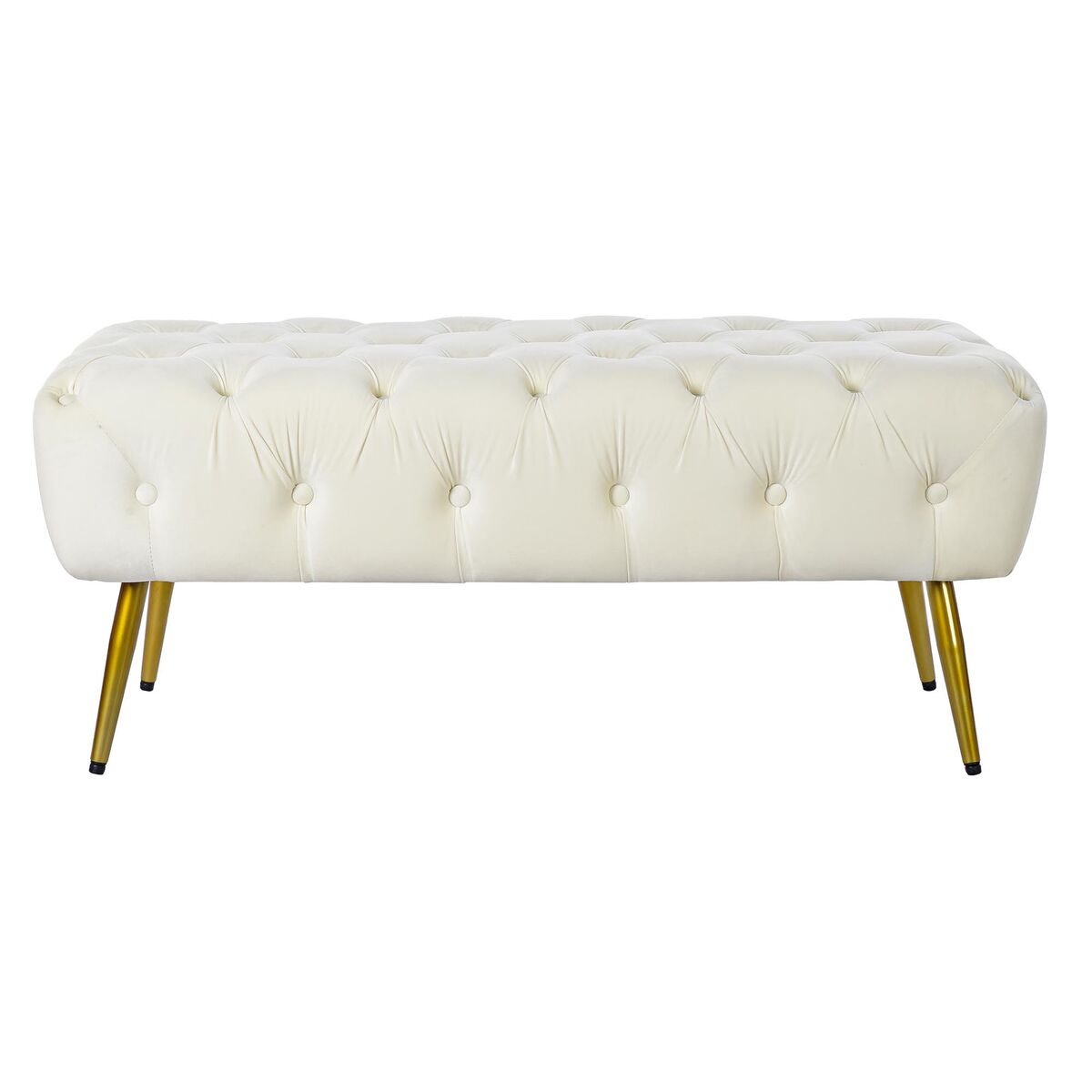 Banquette Home ESPRIT Crème Doré Polyester Métal 103 x 46 x 42 cm