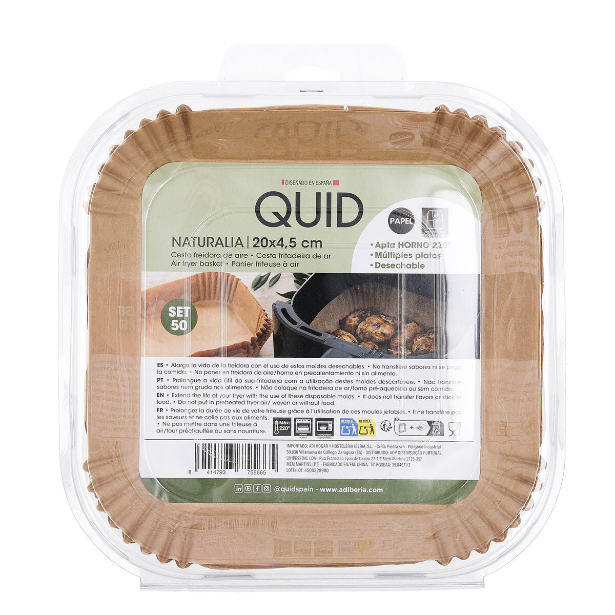 Panier pour Friteuse à Air Quid Naturalia Papier 20 x 4,5 cm 50 Unités